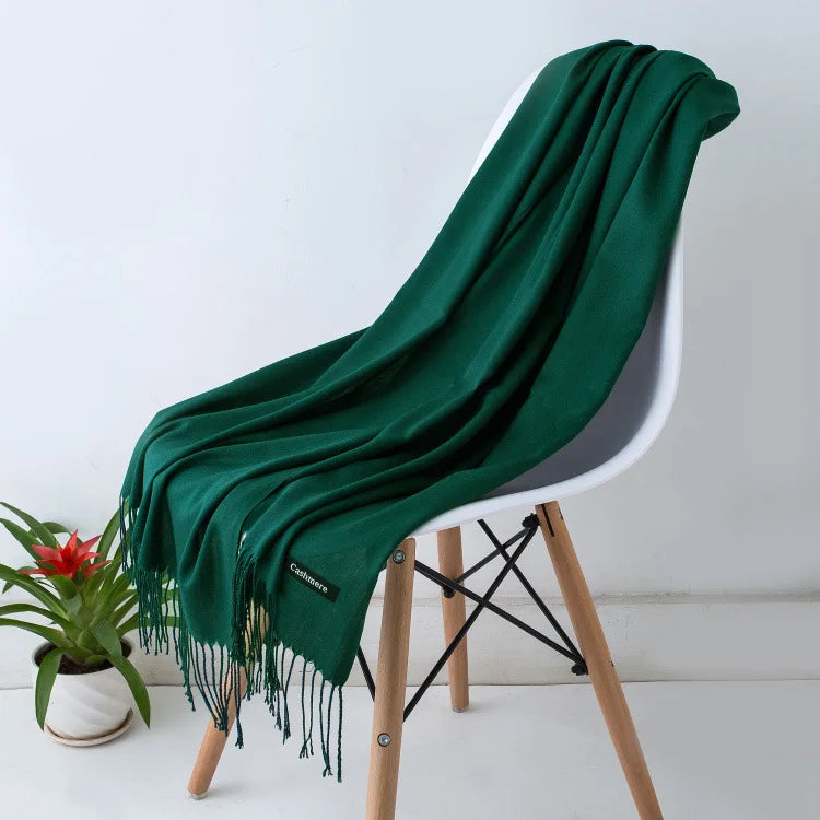 Women's Pashmina Scarf Shawls Soft Cashmere feeling Headscarf Travel Office Winter  Warm Hijabs Solid Lady Wraps Female Bandana