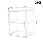 1/2/3/4PCS Acrylic Clear Display Storage Box for Fingures Foldable Display Case for Figurines Dolls Action Figure Organizer box