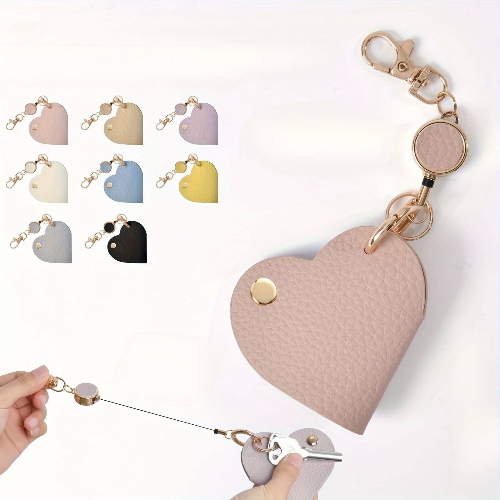 Heart Shaped Keychain with Retractable Buckle - The Perfect Accessory for Love and The Ideal Choice for Valentine's Day Gifts