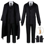Homchee Trends COS Dazai Cosplay Costume Black Trench Jacket Dazai Outfits Uniform Halloween Kostum For Anime Comic Con