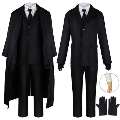 Homchee Trends COS Dazai Cosplay Costume Black Trench Jacket Dazai Outfits Uniform Halloween Kostum For Anime Comic Con
