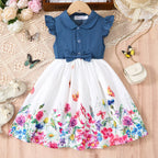 Children Baby Girls Lace Up Sling Summer Dress Princess Sleeveless Suspenders Dresses For 1-10 Years Cool Ventilated Kid Clothes