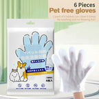 Pet wash free cleaning gloves cat and dog bathing deodorization dry cleaning wet wipes for puppies and kittens 6 pieces - WTN Essentials 