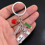 New Teacher's Day gift key chain best teacher gift hollow car key chain pendant jewelry for men and women.