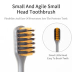 2-Pack Bamboo Charcoal Toothbrush Set – Ultra-Fine Soft Bristles for Deep Cleaning | Couple & Family Adult Toothbrushes for Sensitive Gums
