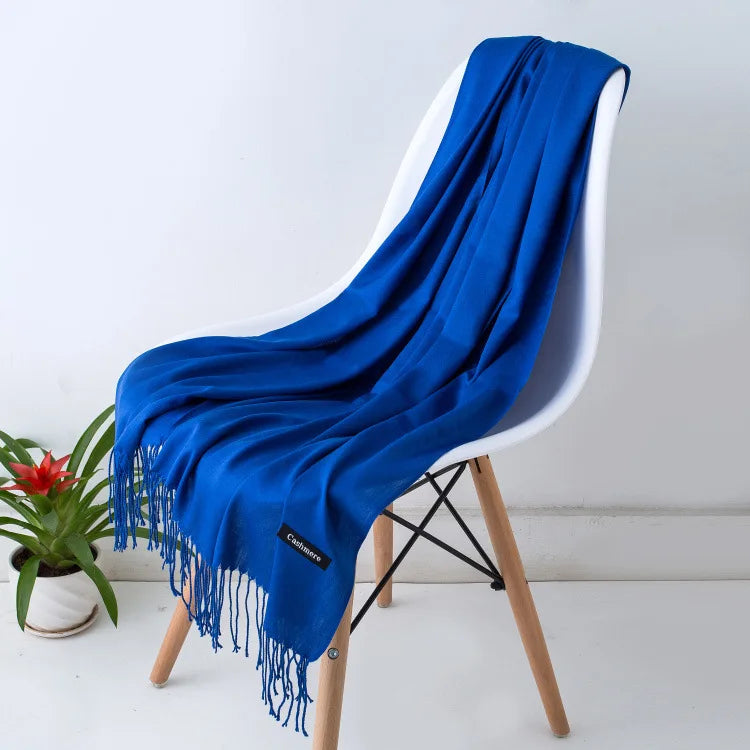 Women's Pashmina Scarf Shawls Soft Cashmere feeling Headscarf Travel Office Winter  Warm Hijabs Solid Lady Wraps Female Bandana