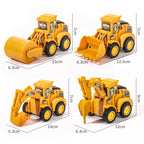 Engineering Vehicle Model Press Sliding Car Excavator Bulldozer Children Educational Construction Vehicle Toy Kids Boy Gift