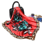 Fashion Kerchief Silk Satin Neck Scarf For Women Print Hijab Scarfs Female 90*90cm Square Shawls and Wraps Scarves For Lady