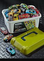 Mini Alloy Diecast Car Set – Pull Back Racing Toy Cars with Storage Box