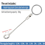 2mm Adjustable Steel Cable Suspension Kit, Heavy-Duty Hook for Steel Wire Rope Capable of Bearing 30kg, Extendable Clothesline