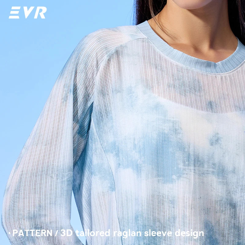 EVR Cycling Jersey Summer Casual Cycling Tops For Men and Women Long-sleeved T-shirt Quick-drying Road Bicycle Loose Cycling Top