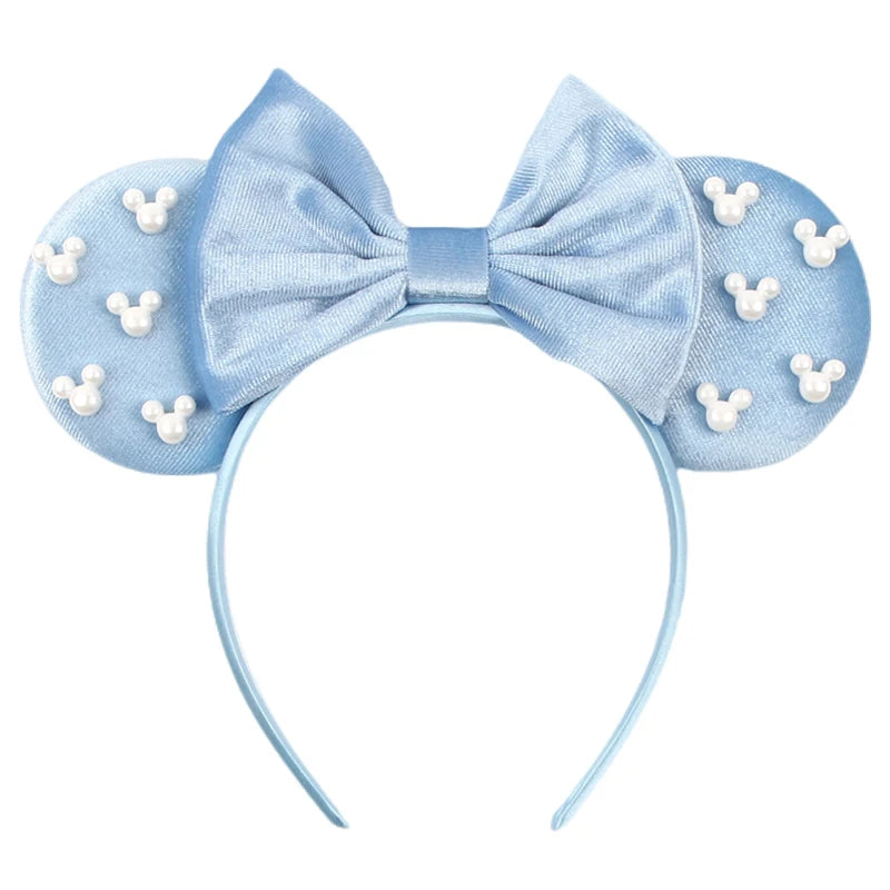 New Trendy Mouse Ears Headband 3.3"Velvet For Girls Soft Bow Hairband Halloween Festival Party Trip DIY Hair Accessories Gifts