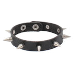 90s Heart Gothic Spike Bracelet Adjustable Punk Rock Bracelet Black Studded Faux Leather Bracelet for Men Women Gift