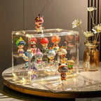 1/2/3/4PCS Acrylic Clear Display Storage Box for Fingures Foldable Display Case for Figurines Dolls Action Figure Organizer box