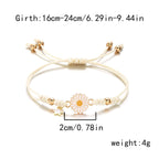 Simple Sunflower Bracelets for Women Handmade Braided Fashion Colorful Daisy Adjustable Bangle Friendship Good Luck Jewelry Gift