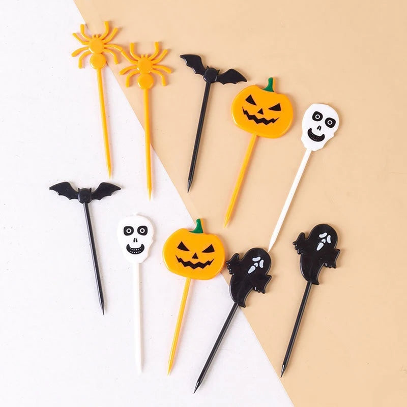 Halloween Ghost Bat Spider Cupcake Toppers – Spooky Party Picks