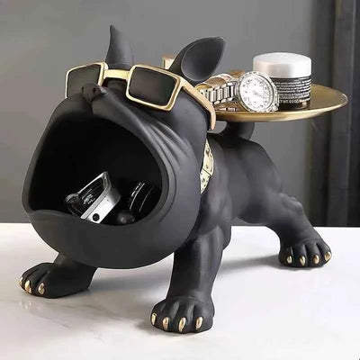 30cm Home Decor Bulldog Figurine Dog Statue Storage Box Animal Ornament Resin Craft Art Sculpture Figurine Home Puppy Sculpture