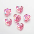 20pcs Acrylic Heart Beads Transparent Loose Spacer Beads for DIY Jewelry Making Pendants Neaklace Bracelet Needlework Material