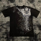 Classic Y2K Gothic Style T-shirt Print Oversized T Shirt High Street Shirts Gothic Round Neck Cotton Tops New Mens Women T Shirt