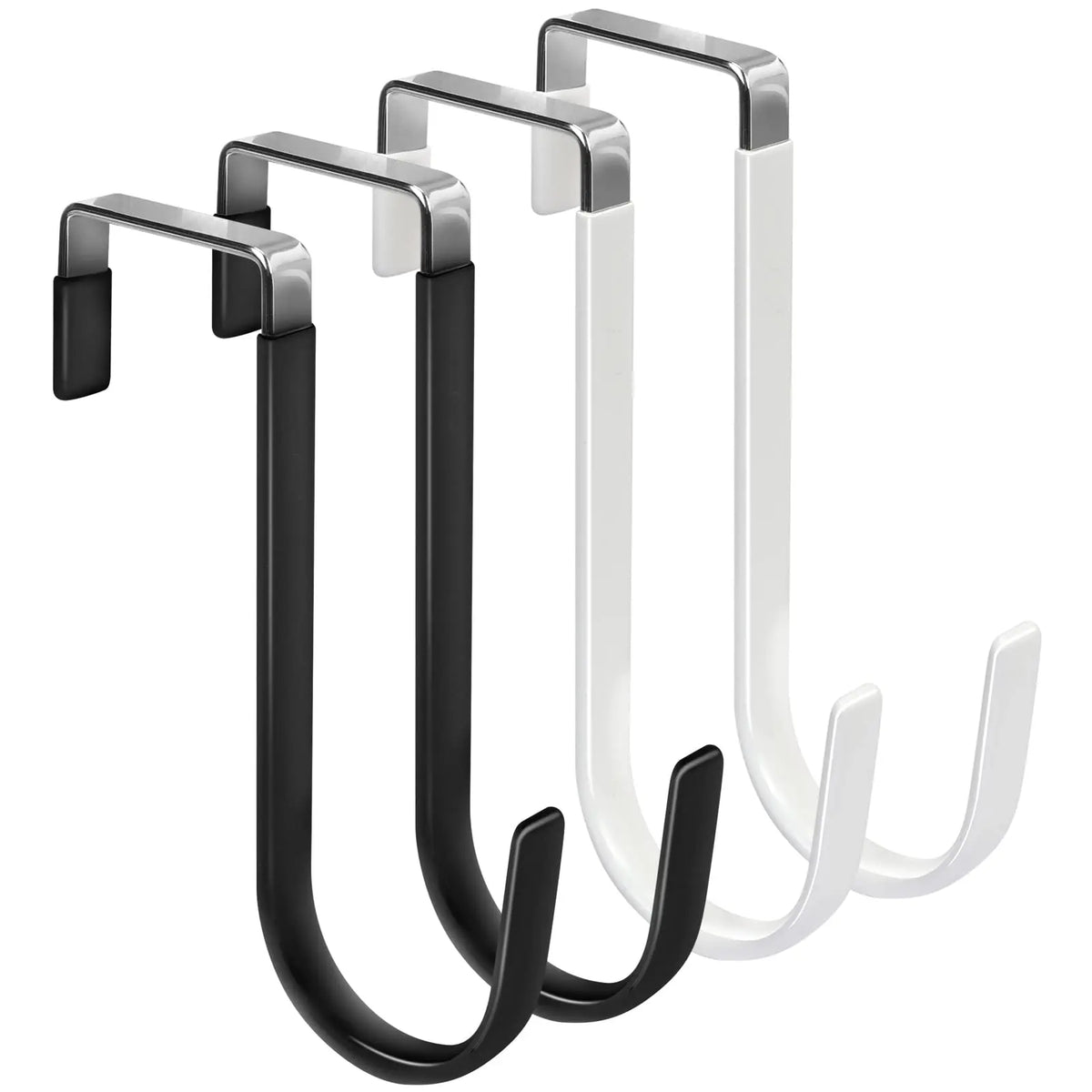 Door Hangers Hooks with Rubber Organizer Hooks for Living Room, Bathroom, Bedroom, Kitchen Hanging Clothes, Towels, Hats, Coats