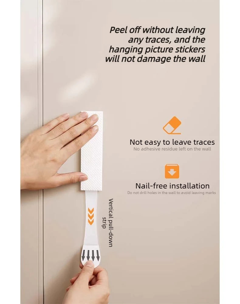 Heavy Duty Non Perforated Hanging Picture Strip - Easy to Use Non Trace Frame Adhesive Buckle Accessories Wall Hooks