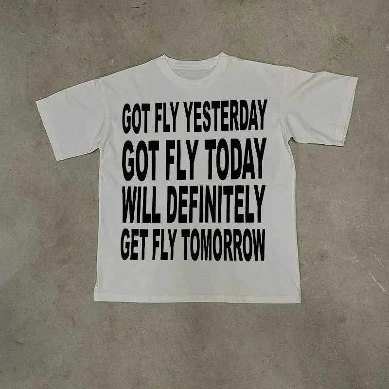 Men Y2K Cotton T-shirt Hiphop Harajuku Letter Print Retro Top Grunge Goth Streetwear Tee Punk Oversized Short Sleeve T-shirt EMO