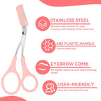 Eyebrow Trimmer, Stainless Steel Eyebrow Scissors With Comb, Eyebrow Trimming Scissors Hair Removal Beauty Tools