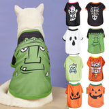 Halloween Pet Clothing – Funny Pumpkin Skull Tee