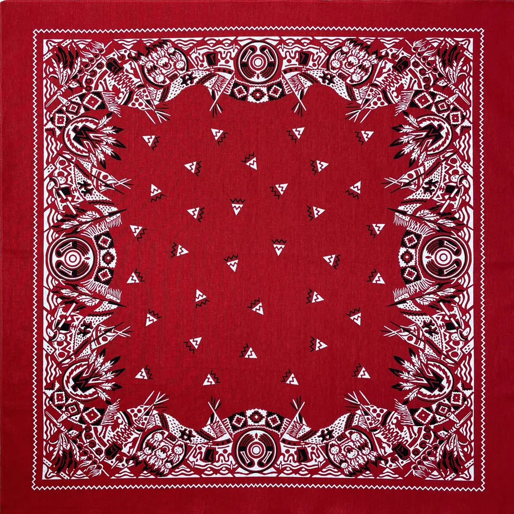 70CM Oversized Hip Hop Amoeba Cashew Cotton Square Bandana Scarf Headband Black Paisley Gifts For Men/Boys/Girls