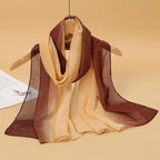 2024 New Print Chiffon Scarf Shawl Women Sunscreen Silk Scarf Turban Long Wrap Beach Travel Outdoor Accessories Trendy Headband