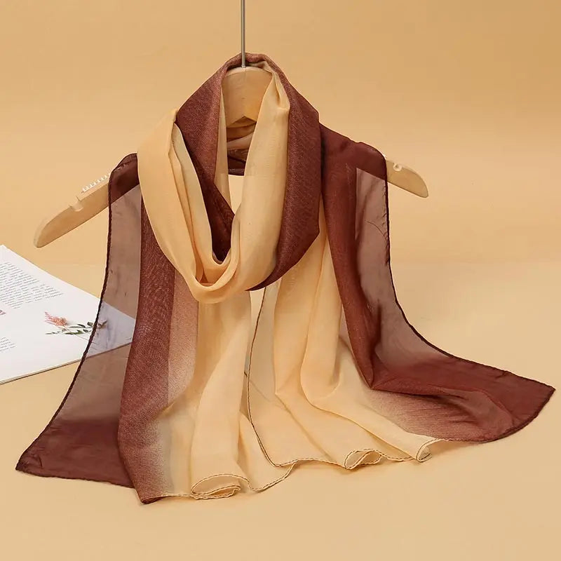 2024 New Print Chiffon Scarf Shawl Women Sunscreen Silk Scarf Turban Long Wrap Beach Travel Outdoor Accessories Trendy Headband
