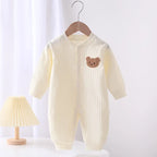 Bodysuit & One Pieces for Boys Girls Newborn Rompers Solid Color 100 Cotton 0-24M Long Sleeve Loungewear Outfit Thin Cute Design