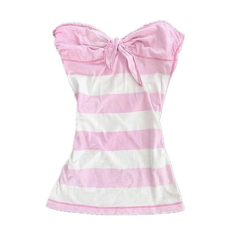Stripe pattern casual tops chic cotton fashion Y2K tops cute silm rock aesthetic urban emo girls hip hops harajuku women t-shirt