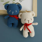 Cute Couple Bear Crochet Keychain Animal Bag Charm