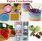 FELE 59Pcs/Set Portable Crochet Knitting Set DIY Beginner Crochet Hook Kit With Storage Bag Material Pack and Storage Tools