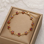 Clearance_Lucky Turkey Evil Eye Bracelet For Women Men Colorful Red Blue Eye Adjustable Metal Chain Bangles Good Luck Wealth Jew