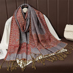 2025 new ethnic style retro shawl cashew flower geometric scarf cloak tassel scarf multi-color variety options available