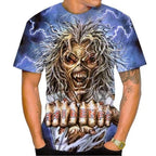 Summer Fashion Nostalgic 3D Printed Heavy Metal Music Devil Cool Fashion Personalized T-shirt