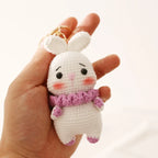 Cute Rabbit Crochet Keychain Handmade Bunny Bag Charm