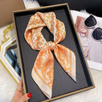 2025 New Fashion 70X70cm Women's Scarf Silk Paisley Print Scarf Square Shawl Decorative Headband Neck Luxury Design Bandana