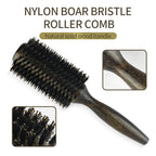 Professional Boar Bristle Round Hair Brush for Women and Men Hair Styling Comb Salon Hairdressing Hairdresser Wood Round Brush