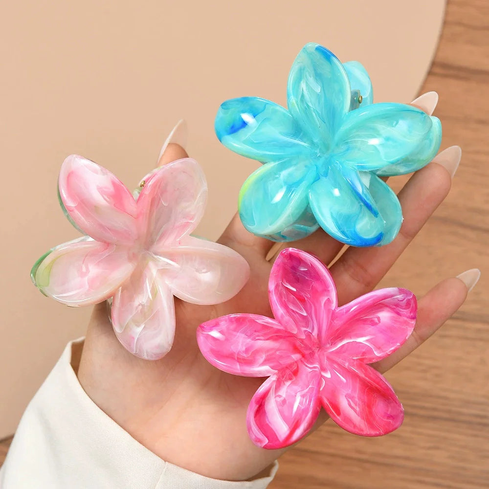3Pcs/18Pcs Egg Flower Hair Clips Gradient Candy Color Flowers Suitable for Daily Backcombed Ponytail Shark Clip Hair Accessories