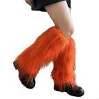 Foot Cover Faux Fur Furry Leg Warmers 40cm Japanese Style Lolita Boots Cover Kawaii Y2K Warm Knee Sleeve Autumn/Winter