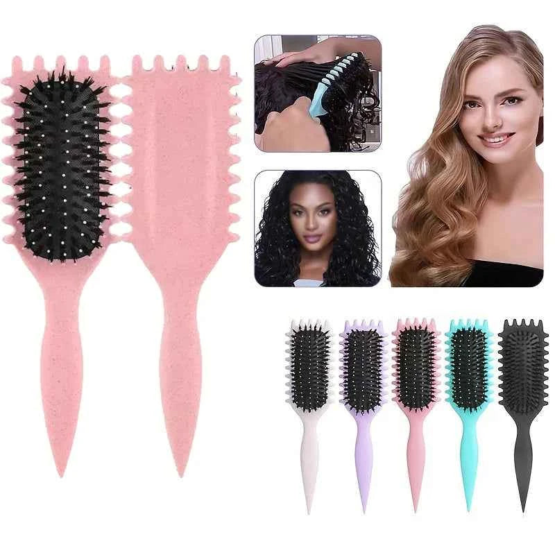 1PC Salon Quality Curling Hair Styling Brush for Men & Women Comb And Shape Curly Hair Reduce Pulling Hairdressing Tool
