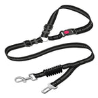 Adjustable Heavy-Duty Dog Car Seat Belt – Striped Nylon Safety Leash for Large Dogs