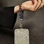 Luxury Sparkling Diamond Crystal Bead Wrist Strap Portable Chain Short Hanging Phone Charm Clip For Universal Use On Phone Cases