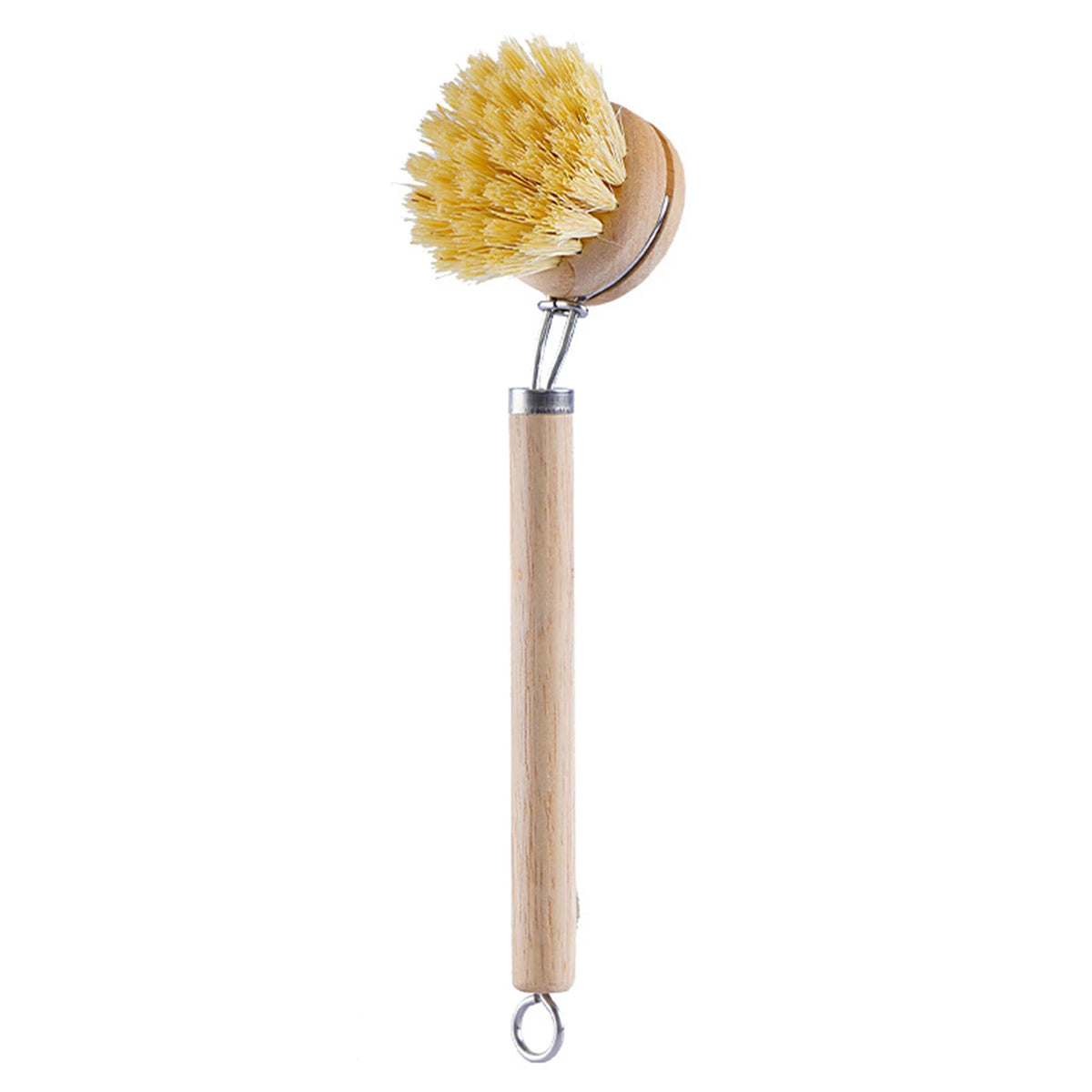 Replaceable Dish Brush Wooden Handle Stain Remove Pot Brush Portable Household Cleaning Scrub Brushes Kitchen Accessories