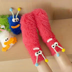 1 Pair Cartoon Ugly Doll Socks Women Autumn Winter Fleece Floor Socks Soft Thick Plush Indoor Socks Female Fluffy Socks