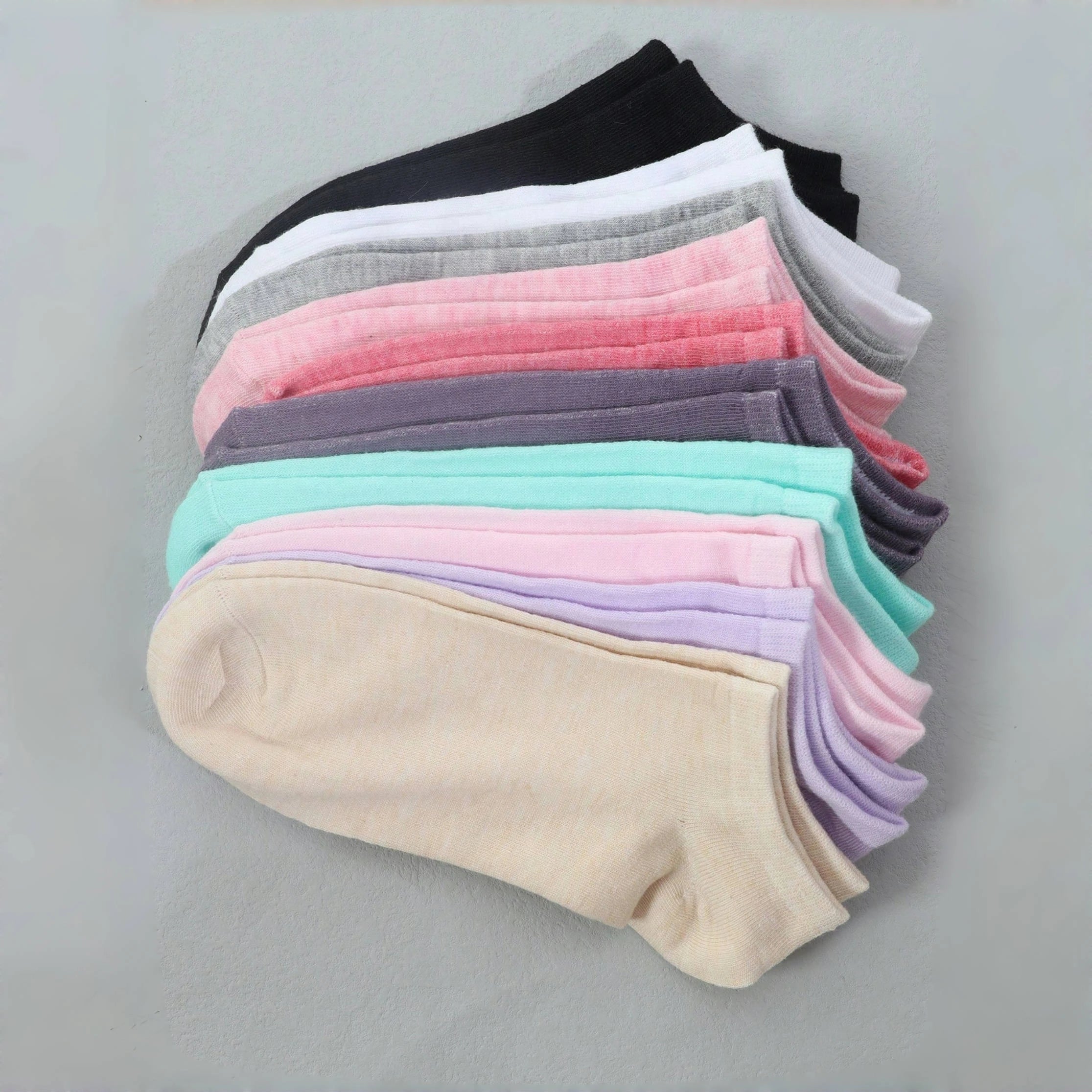 20 Pairs Women/Men Family Matching Short Socks, Black & Grey Series With Bow, Heart, Stripe