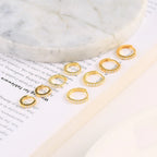 2PCS Stainless Steel Minimal Crystal Zirconia Hoop Earrings Gold Silver Color Small Huggie Cartilage Earring Piercing Jewelry